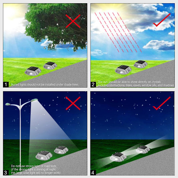 Solar Road Stud Lights Alltid OnFWhite