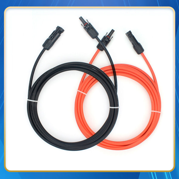 Förlängningssladd 4mm? Kompatibel på båda sidor MC4 Solar Kabel Röd/Svart, inkluderar plugg 2 x 2m
