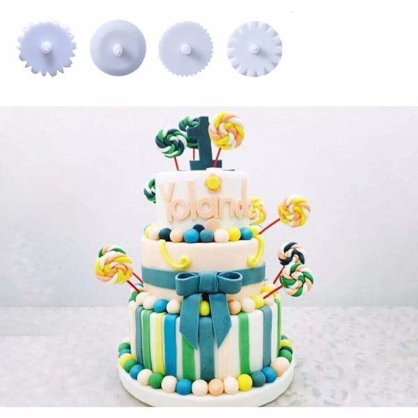 Ruletti Leivonnaiset Fondant Cake Fondant Leikkuri Fondant Kohokuviointi Fondant Kuorrutus Kohokuviointi Rullat Leikkuunauhan mallinnustyökalu kakkujen koristeluun 3 kpl