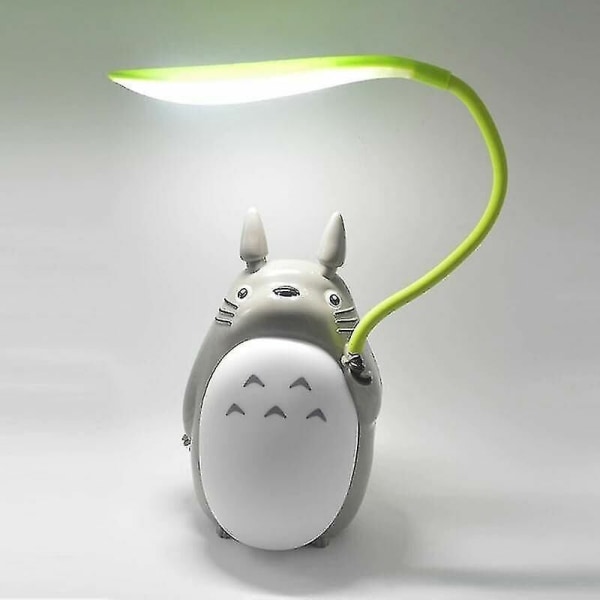 Tecknad Totoro USB laddningsbordslampa Creative Dual Use Nattlampa (Chinchilla White Belly)