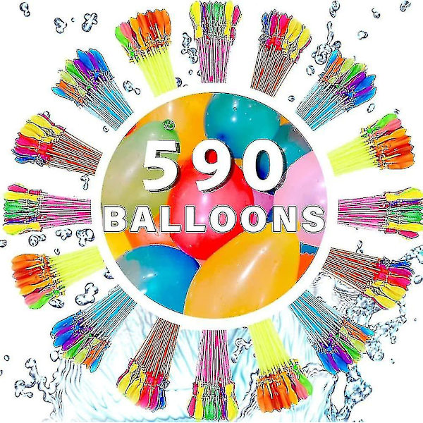 Vattenballonger för barn pojkar och flickor vuxna fest enkelt snabbt roligt utomhus sommarstänkfest bakgård med 590 ballonger totalt för simbassäng