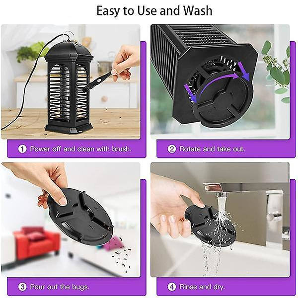 Bug Zapper - Kraftfull Elektrisk Mosquito Zapper Flugdödare För Inomhus - Mesh, Insektsflugfälla Inomhus Myggdödare För Hem, Trädgård, Uteplats, Bac