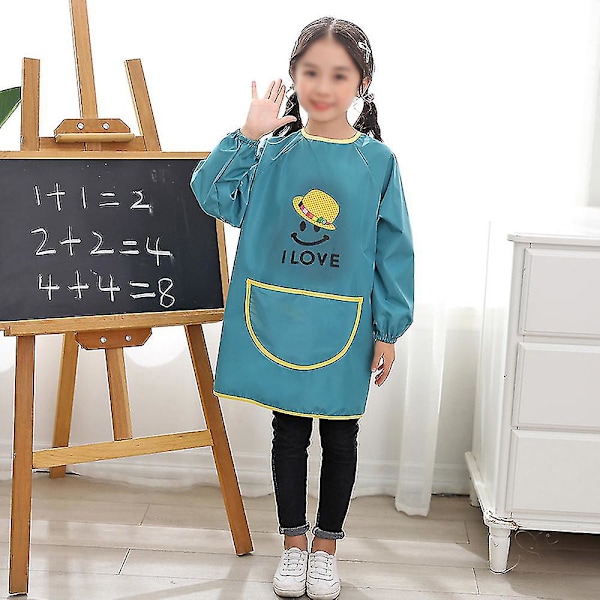 Konst Smock Förkläde För Barn Skola Söt målning Vattentäta Förkläden-26（XL，style1）
