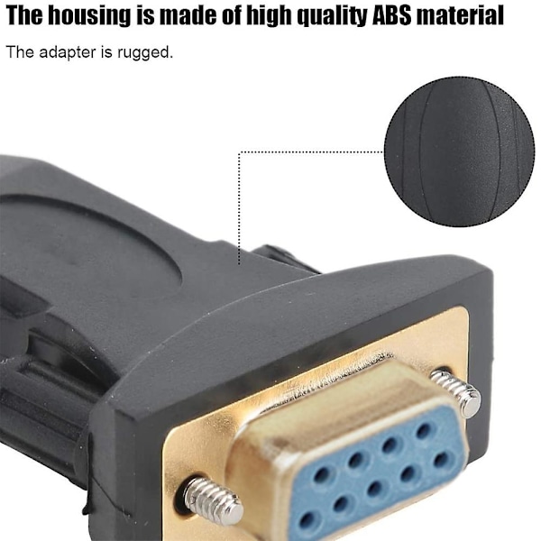 USB till RS232-adapter med chipset, USB till DB9 seriell konverterare - hona