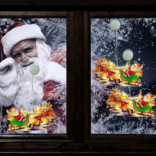 Julsträngljus LED Juldekorationer Tomte Julgran