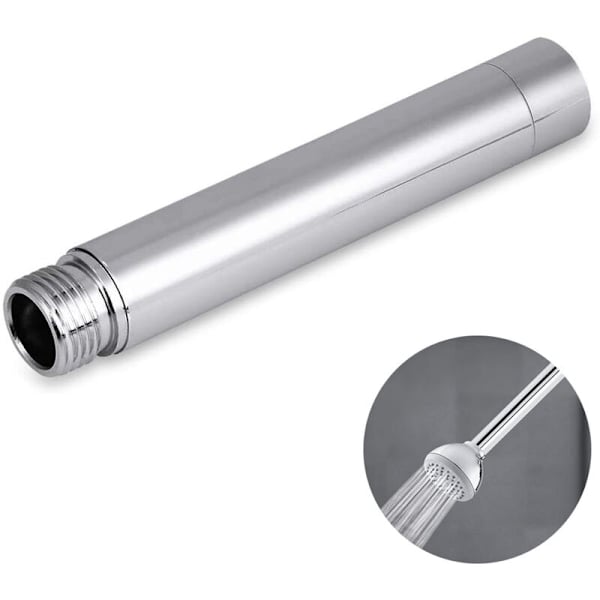 Duschförlängningsarm, duschhuvudförlängning vattenutlopp sänker det befintliga duschhuvudet, solid metall borstad nickelfinish