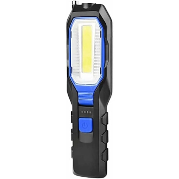 Uppladdningsbar LED-arbetslampa, kraftfull LED-arbetslampa, bärbar USB-uppladdningsbar magnetisk lampa, 2800mAh Cob-batteri, 3-i-1-laddningskrok och kabel