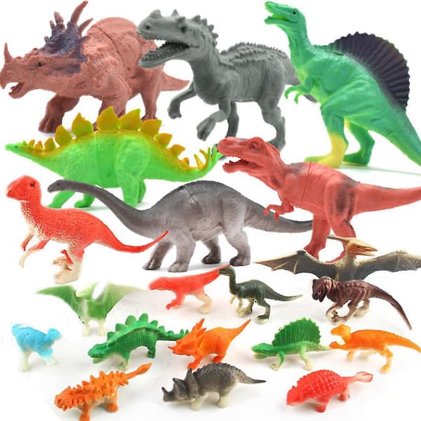 Dinosaurleksaker realistisk dinosauriedocka pedagogisk version (20 delar)