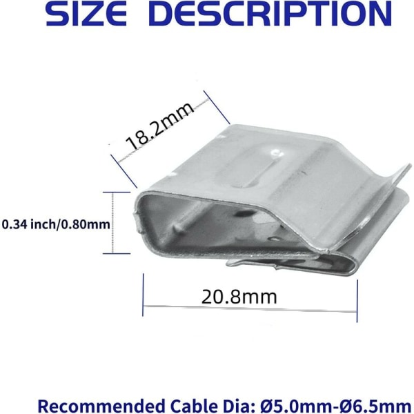 Kabelklämmor för solpaneler Fotovoltaiska kabelklämmor i rostfritt stål släpramskabelklämmor (30 st/ST-2)