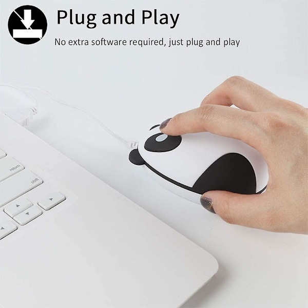 Panda Formet Trådløs Mus Super Sød Dyre Serie Tegneserie Mini Bærbar Rejse Nyhed Lille Ledningsforbundet Mus Til Computer Laptop Pc Skrivebord Til Skole Hjem