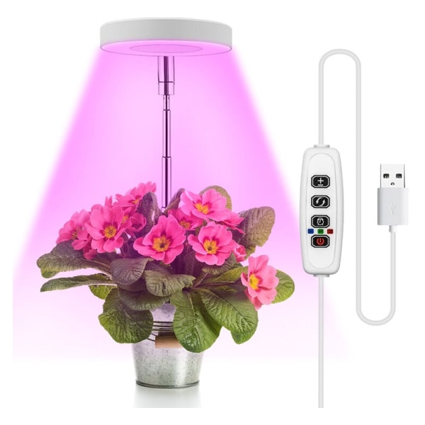 Plantelampe LED fuldspektrum plantelys 48 LED'er 3000K/6000K/660nm plantelys med timer 3/9/12 timer 3 tilstande fuldspektrum 10 lystilstande