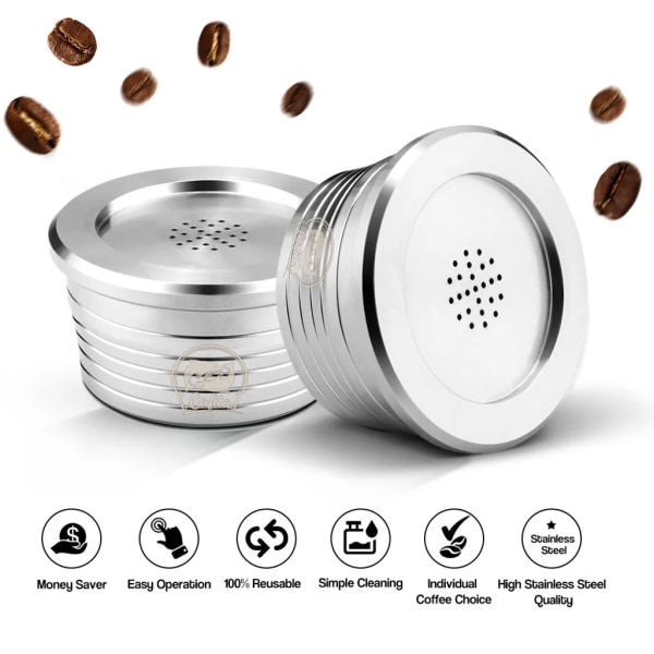 Återanvändbara kaffekapslar i rostfritt stål, återanvändbara kaffekapselkopparfilter kompatibla med Delta Q