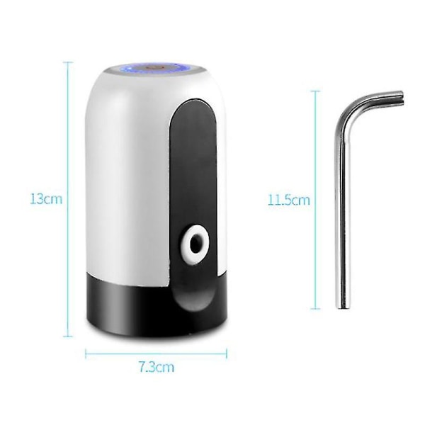 Automatisk vattenflaskepumpe Elektrisk vanndispenser Flaskepumpe Usb-lading Hvit