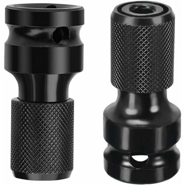 2-pack teleskopisk hylsadapter 1/2\" fyrkant till 1/4\" sexkant hylsadapter chuck-omvandlare snabbkoppling för slagnyckel skruvmejselbit