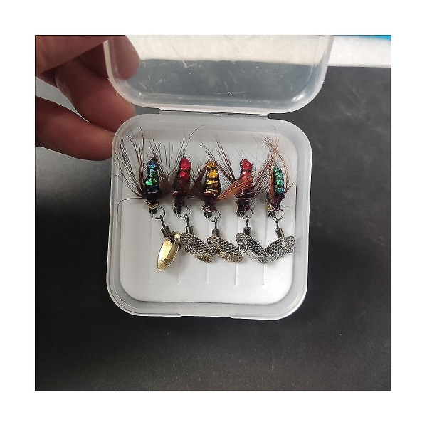 Sequin Lure Bait Konstgjord Flugkrok -objekt Fiske Set Insektkrok Fiskeutrustning Tillbehör
