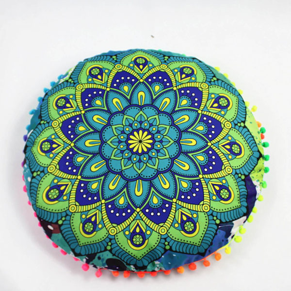 Rund Bohemisk Meditationsputeöverdrag Ottoman Kudde Kuddfodral Soffa Kudde