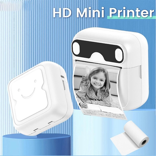 Mini Pocket Printer, Bärbar Bluetooth Thermal Printer, För Android eller Ios App, Inkless Printer Ki