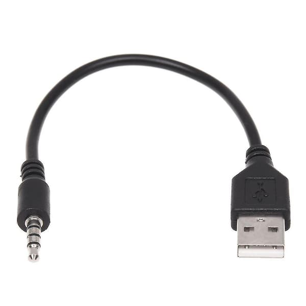 3,5 mm plugg Aux Audio Jack till USB 2.0 hane laddarkabeladapter för bil MP3