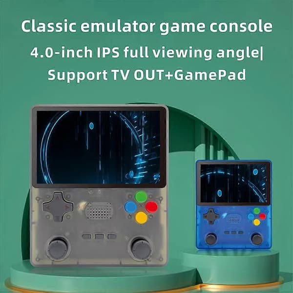 R39S Retro Handhållen Spelkonsol, Linux-system, 4-tums IPS-skärm, Bärbar PSP-spelkonsol, 64GB, Blå
