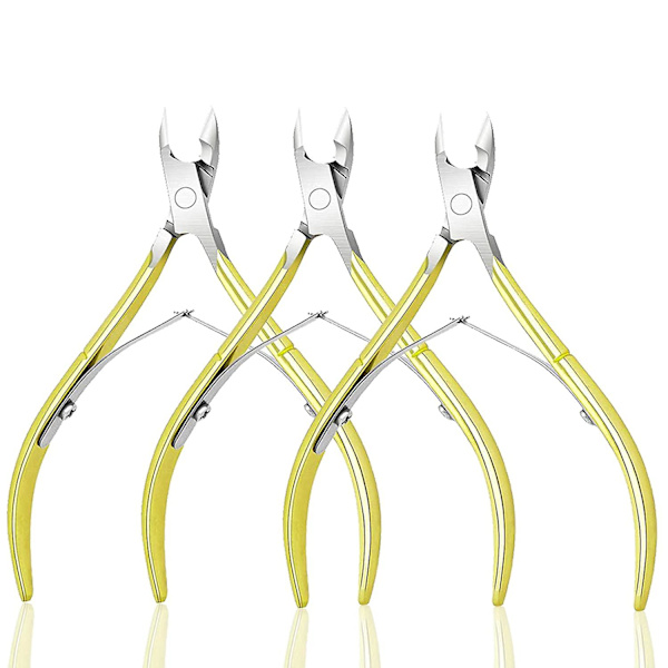 Nagelbandsfräs 3-pack Professionell Nagelbandsborttagare Nagelbandsax Rostfritt Stål Nagelbandsnypset med Vassa Blad Dubbelfjäderklipp för Ma