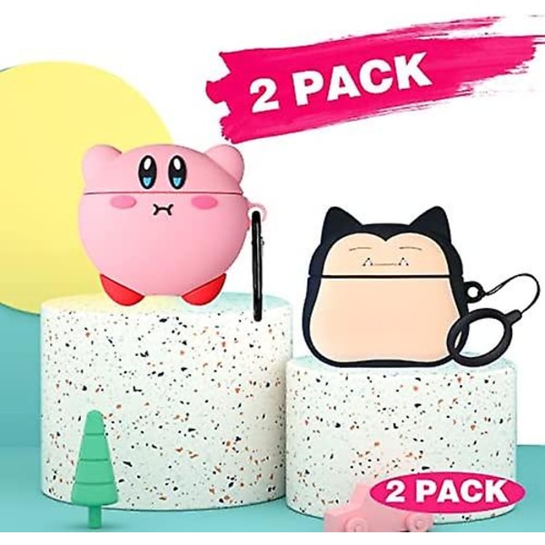 2-pack Gkv-fodral för AirPods 3, för Airpod 3 (2021), Unik Rolig Kul Kawaii Söt 3D-tecknad Design Air Pods 3:e generationens Silikonfodral för Flickor