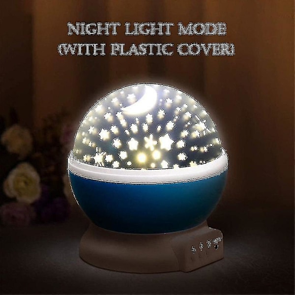 3 farger Led roterende projektor stjernehimmel nattlampe