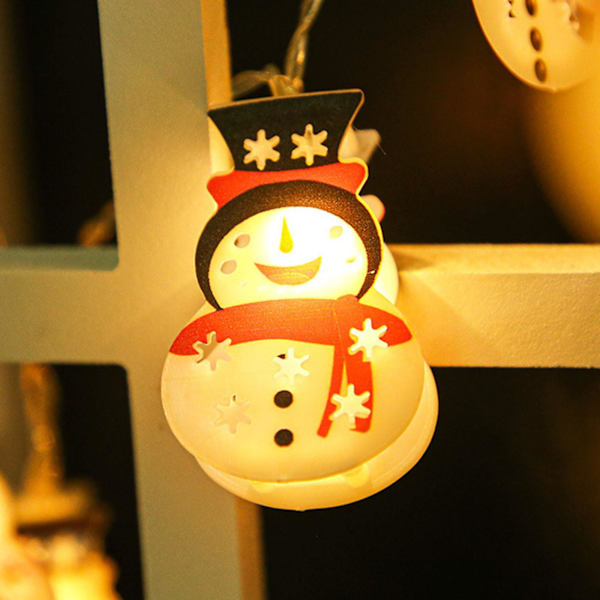 Led Lantern String Creative Snowman Julgran Batteri Ljus String Utomhus Jul Semester Dekoration Ljus StringB