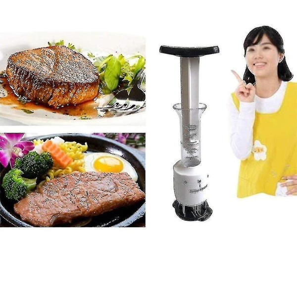Köttmörare Stek Nål Injektor Typ Rostfritt stål Grillmatlagning Kryddor Sås Injektorer Köksredskap