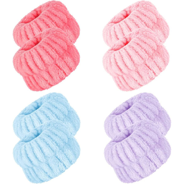 8 stk. Spa Håndledsvaskebånd Mikrofiber Håndledsvaskehåndklæde Bånd Håndledsband Til Vask Ansigt Absorberende Håndledsband Håndleds svedbånd Til Kvinder Piger Forhindrer Liq
