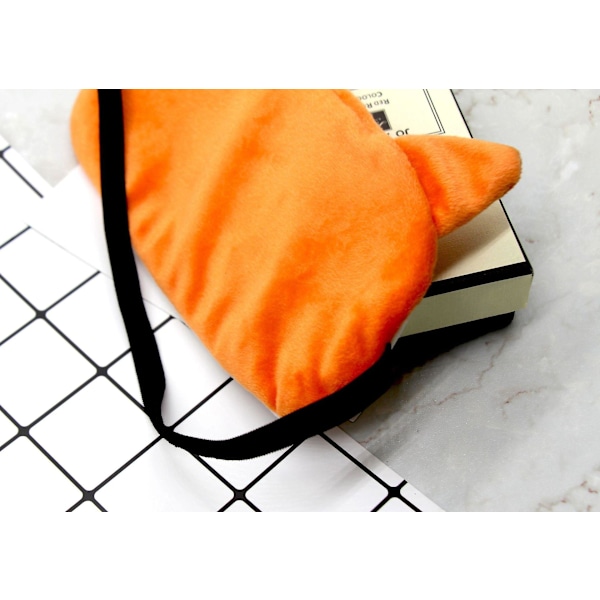Mjuk plyschkanin sovmask ögonbindel, supermjuk rolig sovmask för pojkar flickor och vuxna (orange räv)