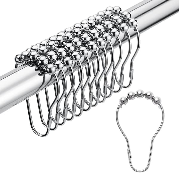 Duschdraperikrokar för metallduschringar Duschdraperikrokar - 36-delat set
