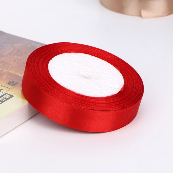10 rullar dekorativt glänsande satinband - 20 mm x 22 meter - Rött - Kreativa projekt sykonst presentinslagning fest födelsedag