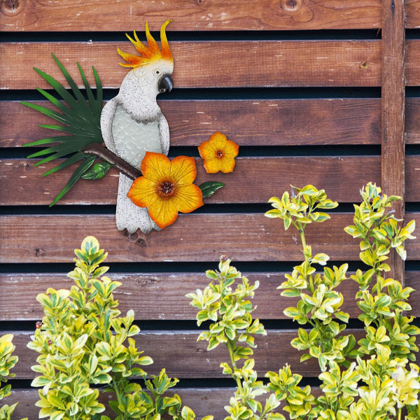 Metall papegoja väggdekoration utomhus konst staket fågel hängande prydnad järn siluett