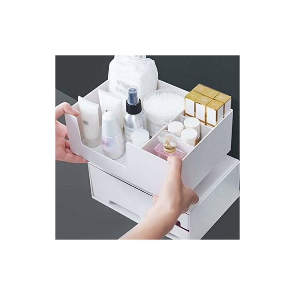 Plastlåda förvaringsbox kosmetika förvaringsbox kosmetika brevpapper förvaring box office skrivbordsförvaringsbox smyckeskrin (färg: vit??)