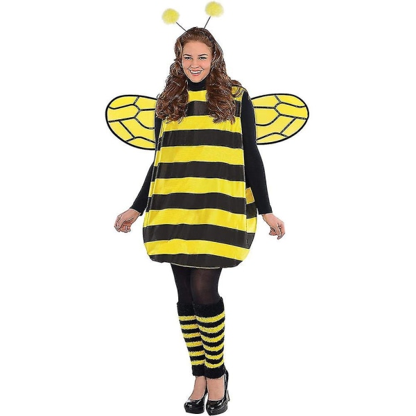 S-xxl Bumble Bee Fancy Dress Kostym Vuxen Insekt Fest Dam Lady Bug Outfit100%M