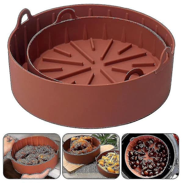 Silikon Air Tillbehör Non Stick Bakning Split Pot Silikon Pan-1（16cm，Coffce）