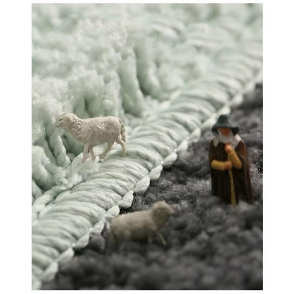 Hembadrum halkfri golvmatta absorberande golvmatta toalett golvmatta Misty Blue 50x80cm