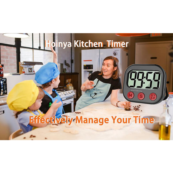 Kök Timer, Digital Visuell Timer Magnetisk Klocka Stoppur Nedräkningstimer, Stor LCD-skärm Visar Stora Siffror