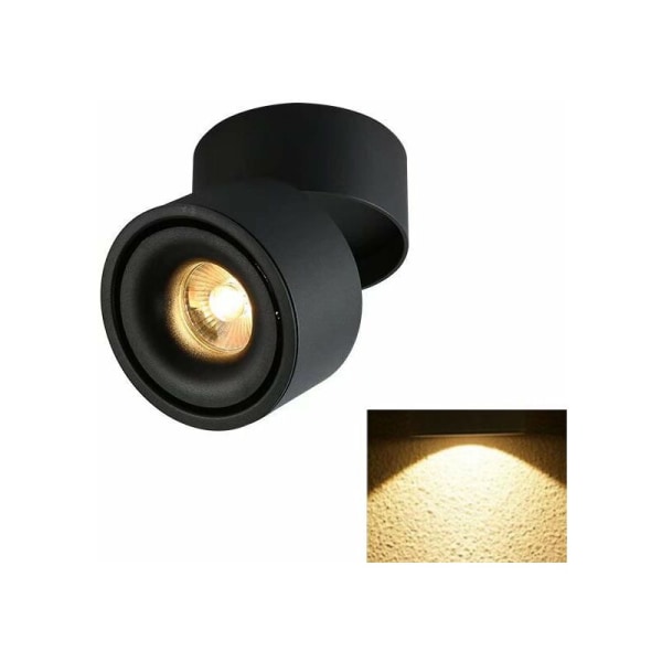 Spotlight LED-takljusbutik Taklampa Kommersiell spårlampa Hushållsbutik med justerbar vinkel (5W svart (varmt ljus)