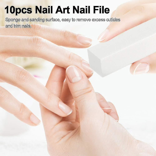 10 st vita bufferblock för slipning, poleringsblock, ny generation nagelfilblock, nagelkonst manikyrverktyg