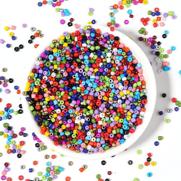 Trådda pärlor 24 mesh, 3mm, Mini Craft pärlor, Små fröpärlor för hantverk, för DIY-kedjor