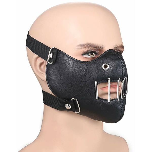 Ledermaske, Herren-Motorrad-Fahrrad-Biker, hohle Halbgesichtsmaske