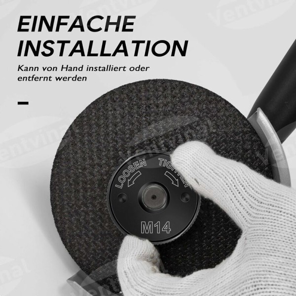Sds Clic M14 snabbkopplingsmutter, för alla vinkelslipar Aeg, Black & Decker, Dewalt, Flex, Hitachi, Metabo, Makita etc. (1 spännhylsa) - Svart