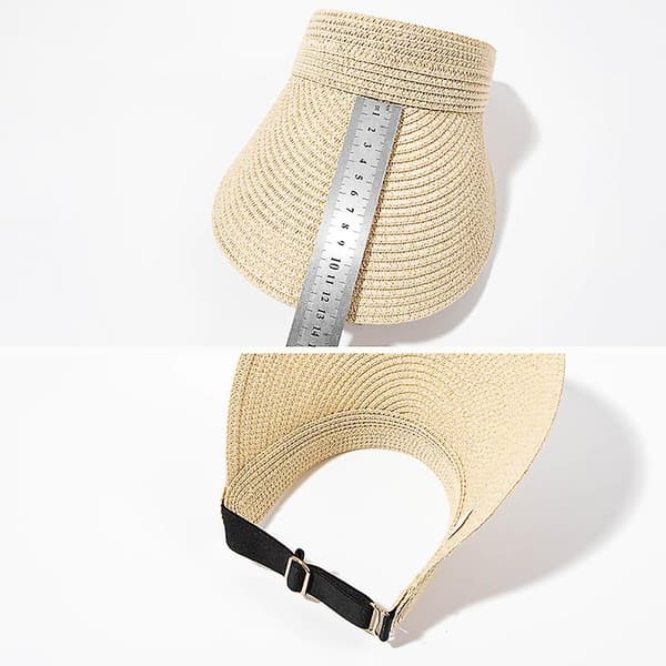 3 st solhatt sommar strandhatt hopfällbar halm solhatt UV-skydd damrull upp solhatt
