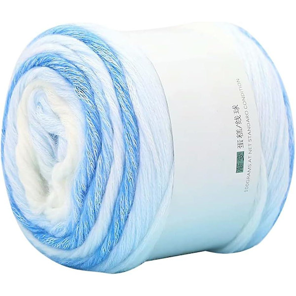 100g stickat ullgarn, mjukt handstickat garn, stickat färggradientgarn 1