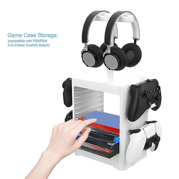 Nintend0 Switch Speltillbehör Förvaringstorn Stapelbar Spelskiveorganisatör