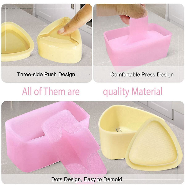Onigiri-form, 3-pack Risform Musubi Maker-kit, Makerpress, Klassisk Triangel Risboll Maker Sush