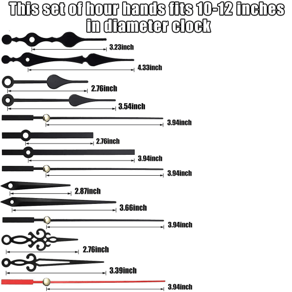 32mm Lång axel DIY kvartsurverk mekanism med 5 olika par visare väggklocka reparation