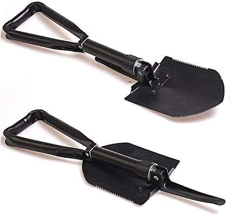 Bärbar hopfällbar campingspade och hacka, bärväska