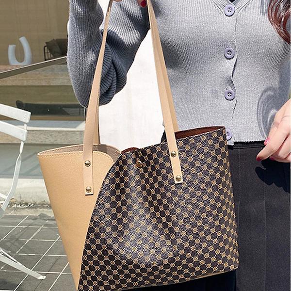 Trendig och mångsidig shoppingväska i konstläder för kvinnor